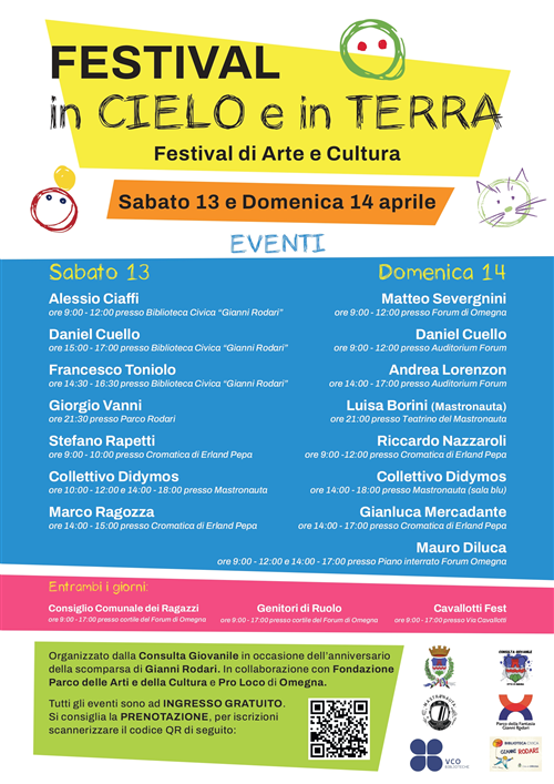La Consulta Giovanile del Comune di Omegna presenta il "Festival in Cielo e in Terra fra Arte e Cultura".