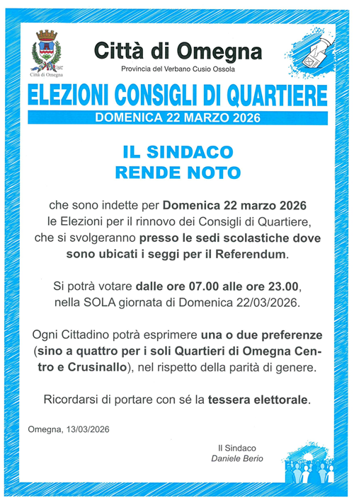 Elezioni Consigli di Quartiere 2026