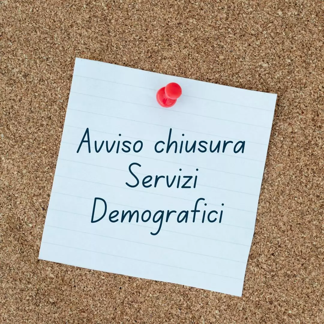 Avviso chiusura Ufficio Demografico giovedì 1° ottobre 2026.